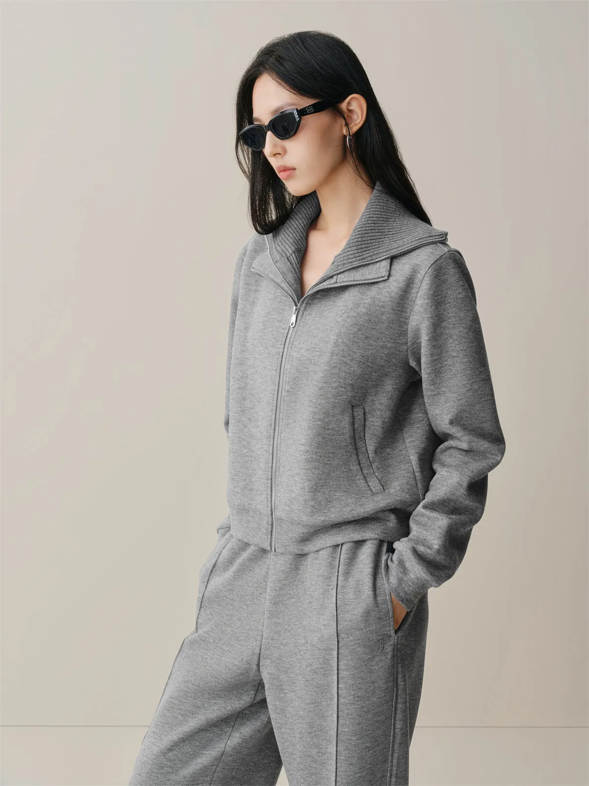 Women's Layered-Look Short Sweatshirt sold by PEACEBIRD product image thumbnail 3