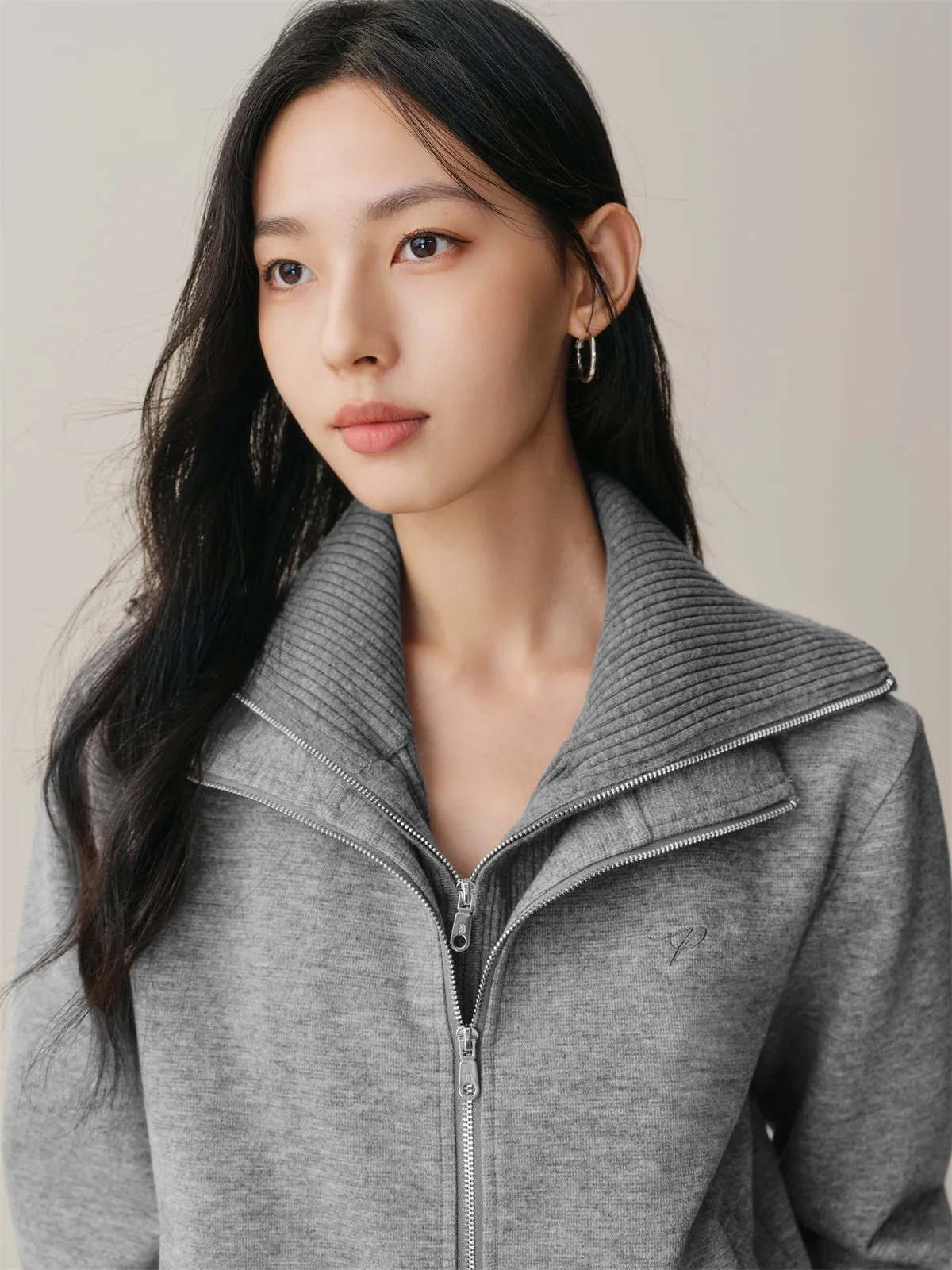 Women's Layered-Look Short Sweatshirt sold by PEACEBIRD product image thumbnail 5