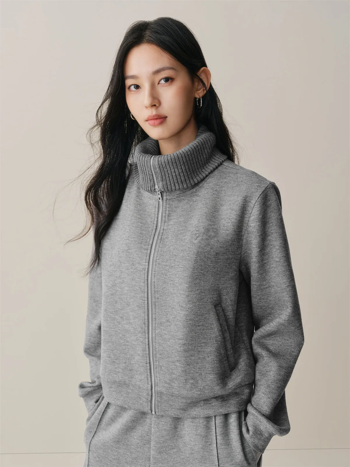 Women's Layered-Look Short Sweatshirt sold by PEACEBIRD product image thumbnail 4