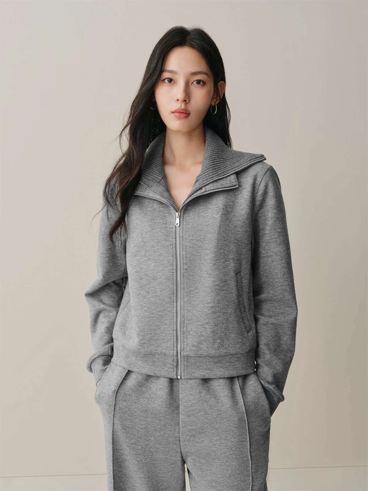 Women's Layered-Look Short Sweatshirt sold by PEACEBIRD product image thumbnail 2