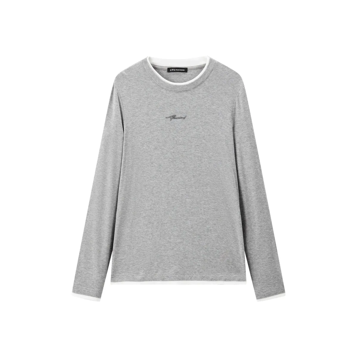 Men's Contrast Layered-Look Long-Sleeve T-Shirt sold by PEACEBIRD