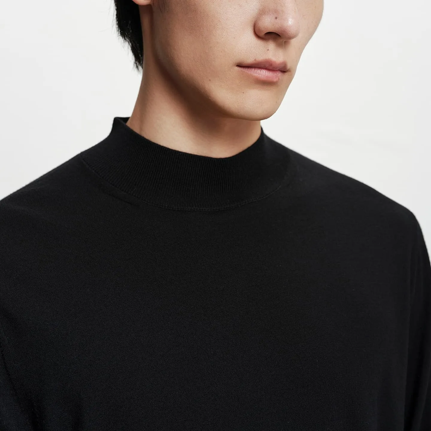 Men's Pure Wool Mock-Neck Sweater sold by PEACEBIRD product image thumbnail 4