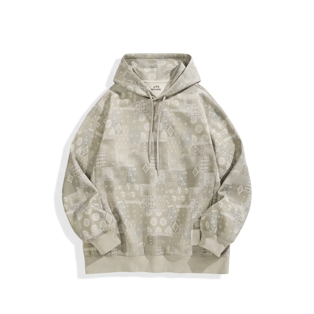 Men's Allover Jacquard Hooded Sweatshirt sold by PEACEBIRD