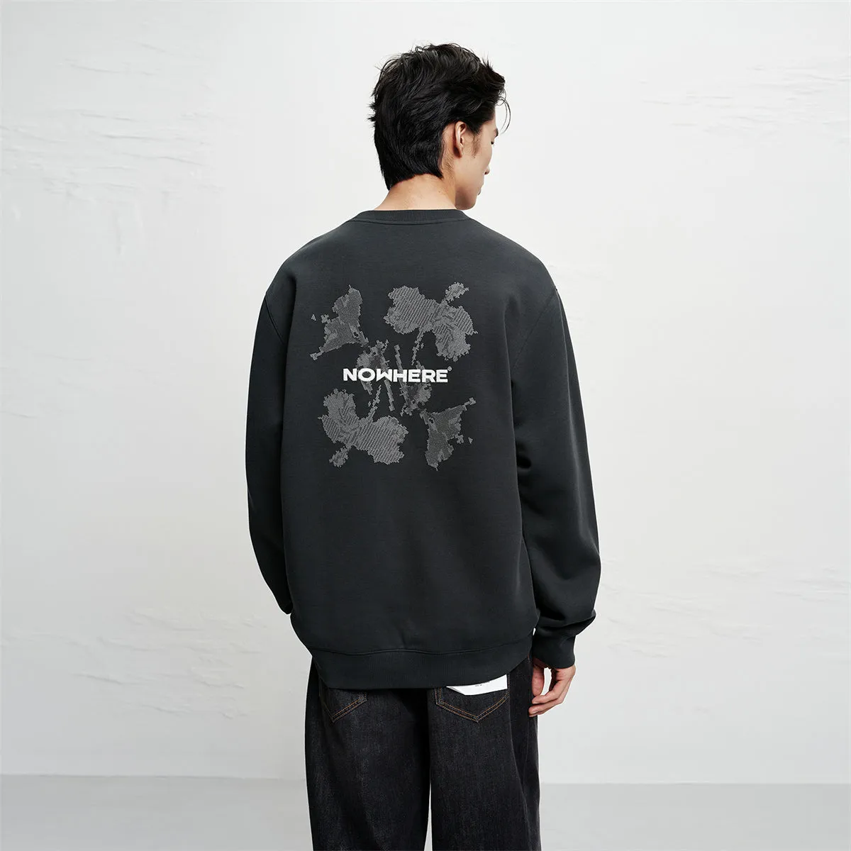 Men's Graphic Embroidered Crewneck Sweatshirt sold by PEACEBIRD product image thumbnail 2