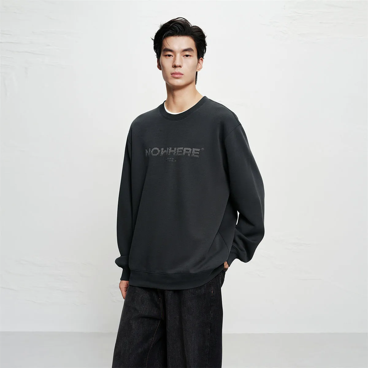 Men's Graphic Embroidered Crewneck Sweatshirt sold by PEACEBIRD product image thumbnail 4