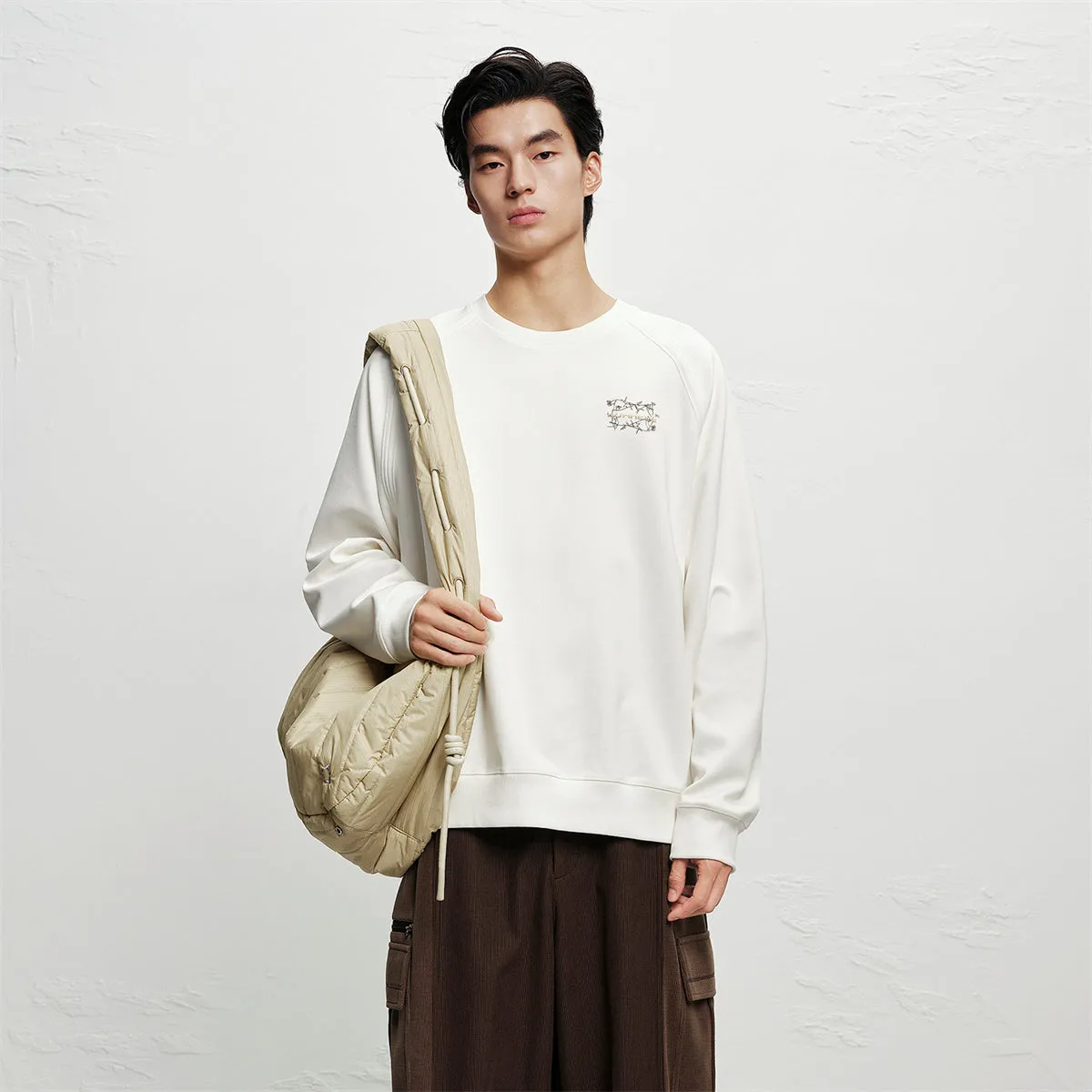 Men's 3D Ombre Embroidered Sweatshirt sold by PEACEBIRD product image thumbnail 3