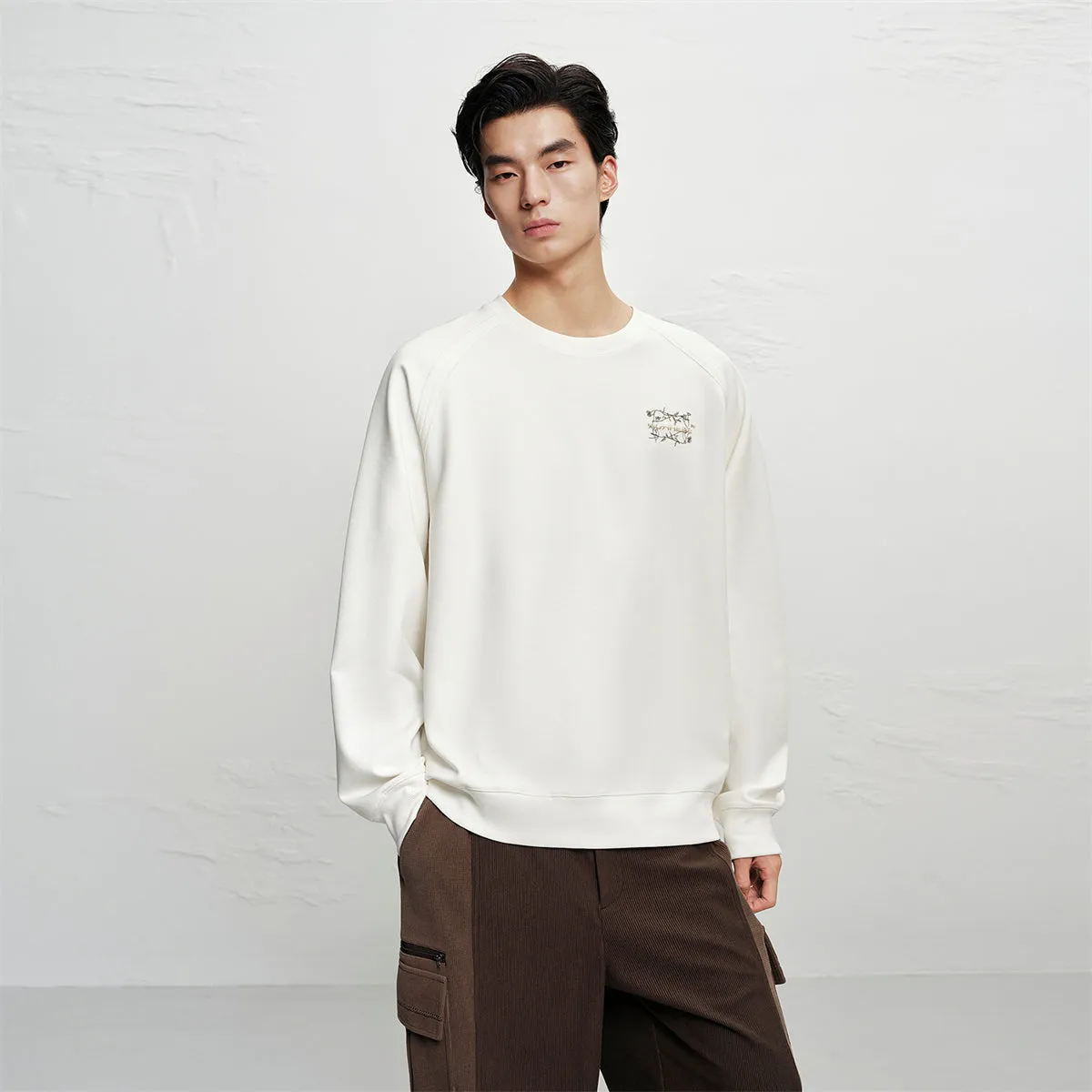 Men's 3D Ombre Embroidered Sweatshirt sold by PEACEBIRD product image thumbnail 2