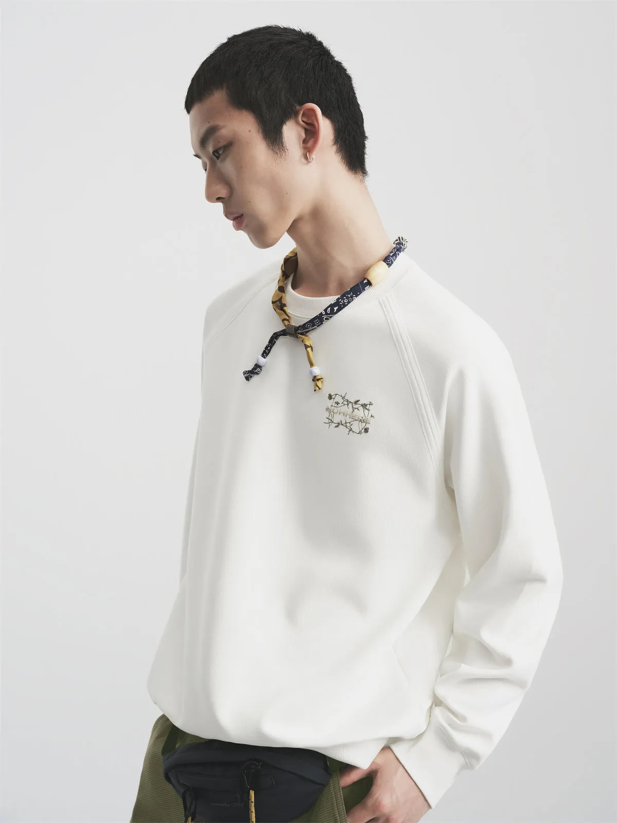 Men's 3D Ombre Embroidered Sweatshirt sold by PEACEBIRD product image thumbnail 5