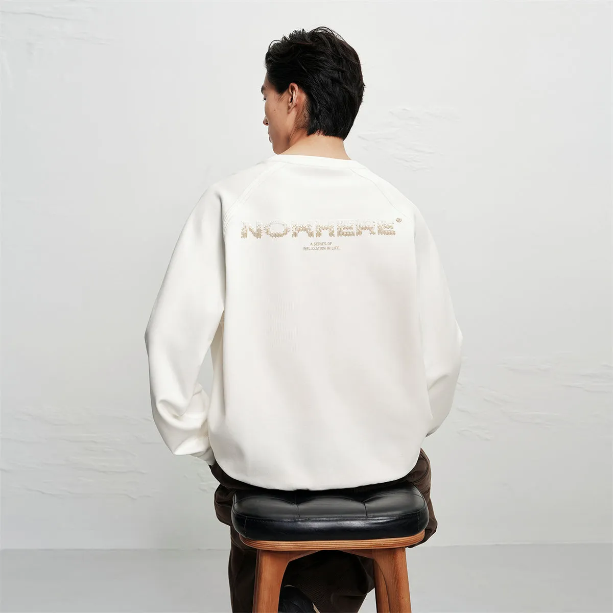 Men's 3D Ombre Embroidered Sweatshirt sold by PEACEBIRD product image thumbnail 4