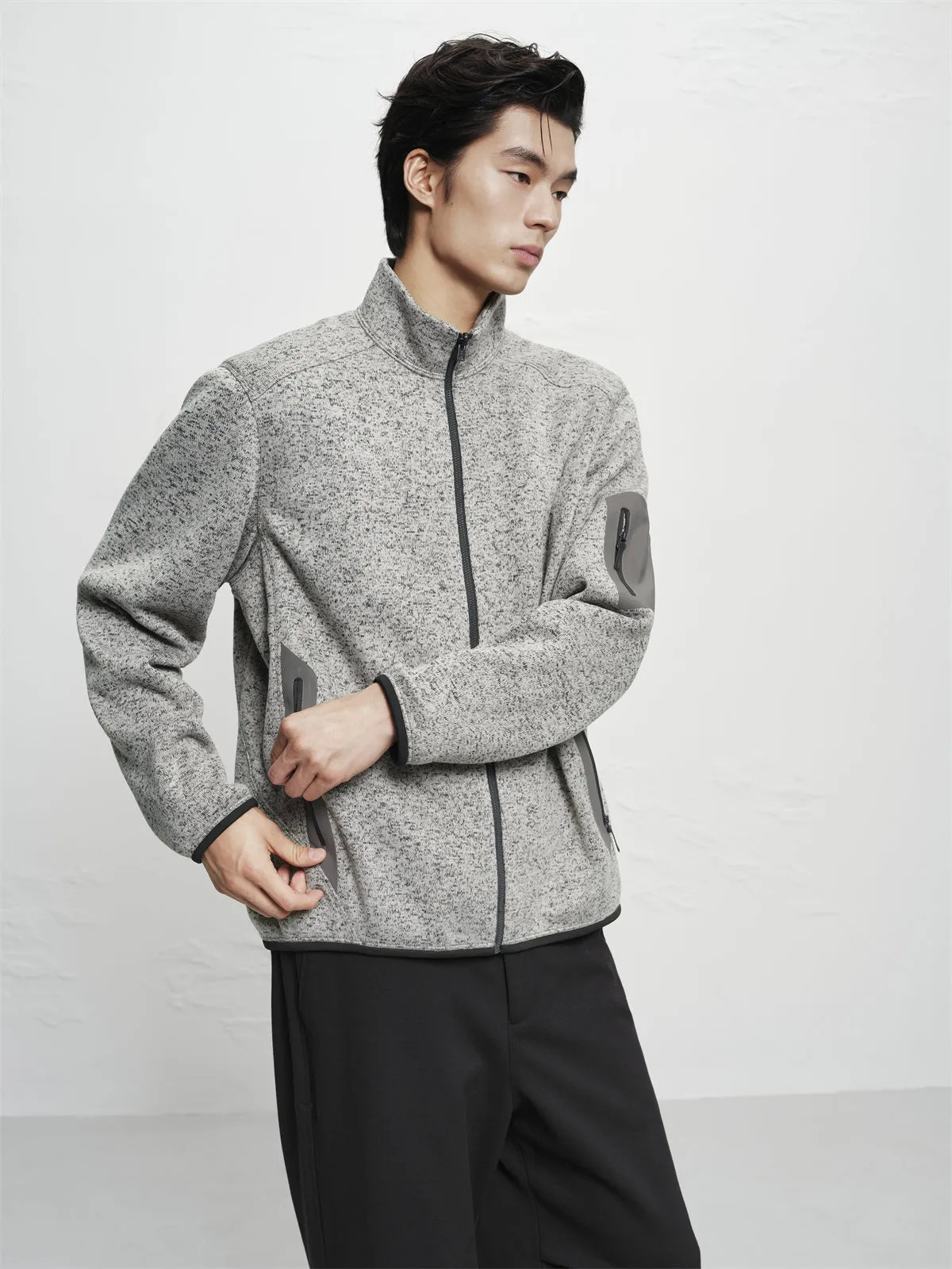 Men's Fleece-Lined Stand-Collar Jacket sold by PEACEBIRD product image thumbnail 5