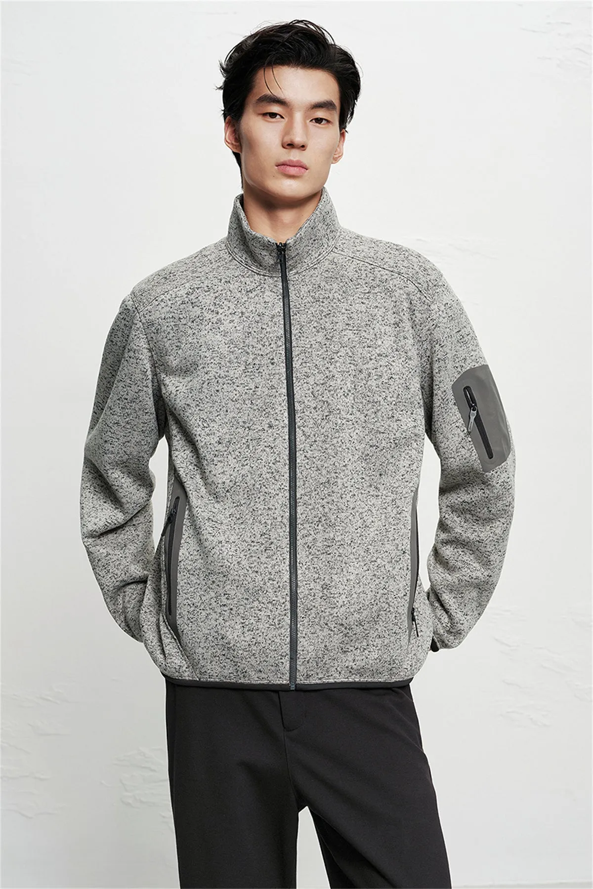 Men's Fleece-Lined Stand-Collar Jacket sold by PEACEBIRD product image thumbnail 2