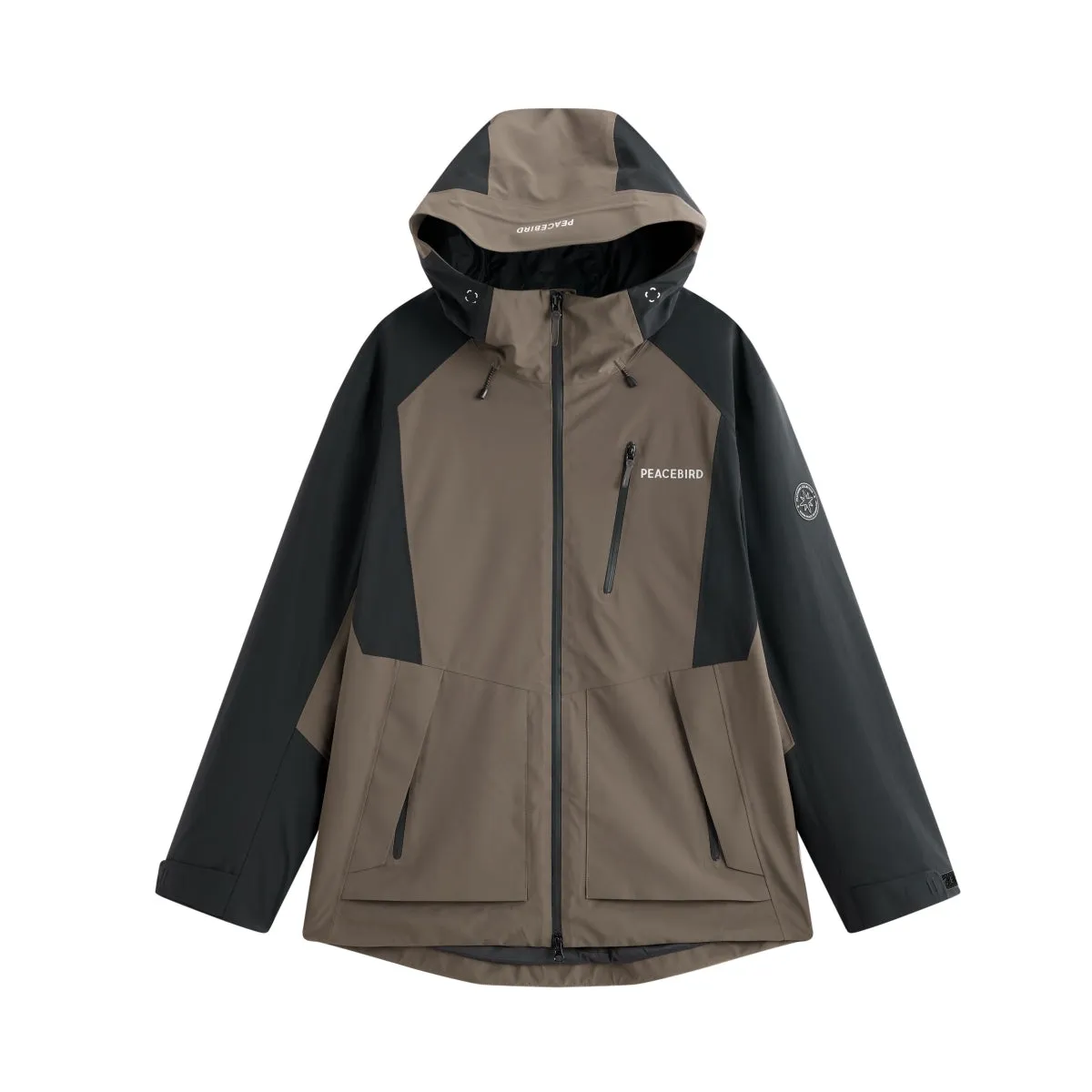 Men's Contrast-Panel Hooded Jacket sold by PEACEBIRD