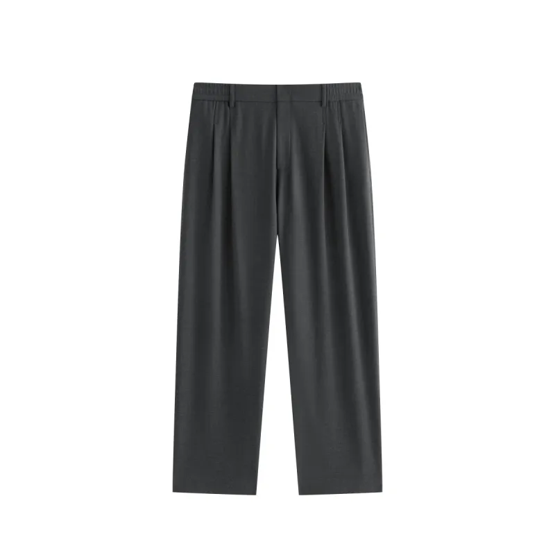Men's Pleated Straight-Leg Fleece-Lined Suit Pants sold by PEACEBIRD