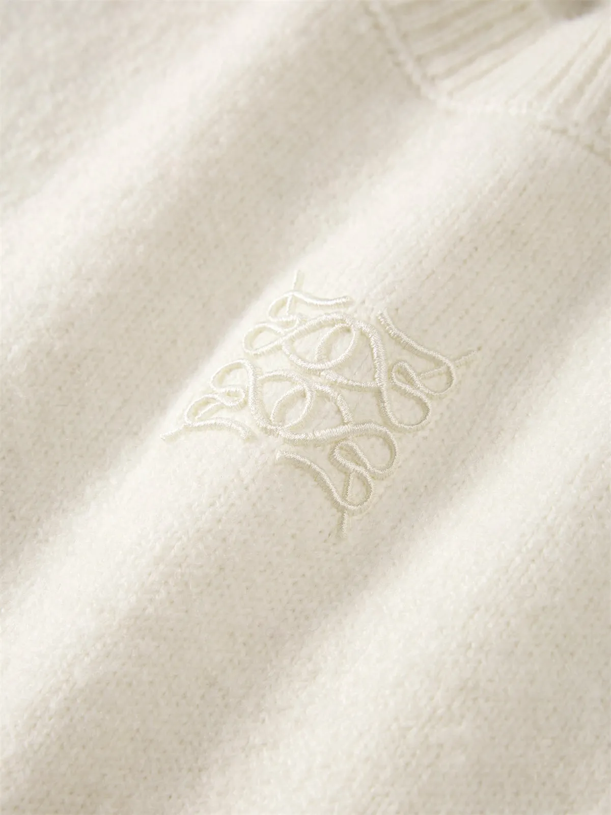 Men's Beige Brushed Sweater with Embroidery sold by PEACEBIRD product image thumbnail 5