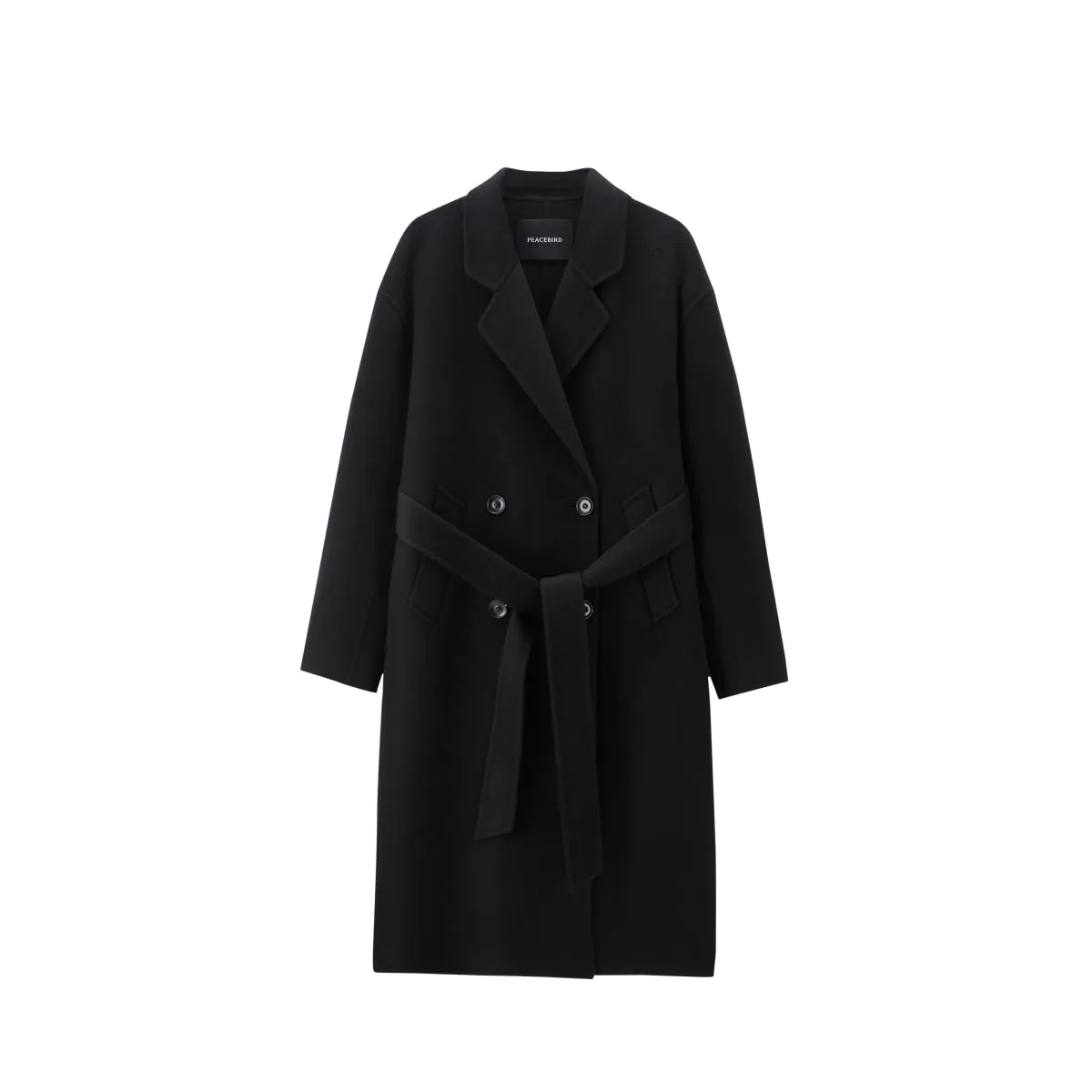 Women's Double-Breasted Double-Face Wool Coat sold by PEACEBIRD