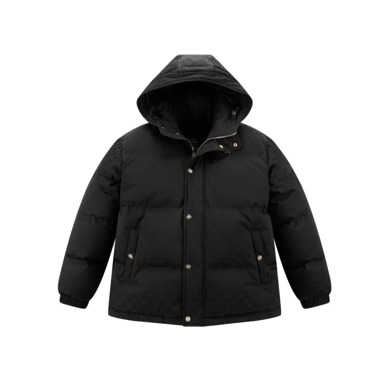 Men's Allover Tonal Jacquard Puffer Jacket sold by PEACEBIRD