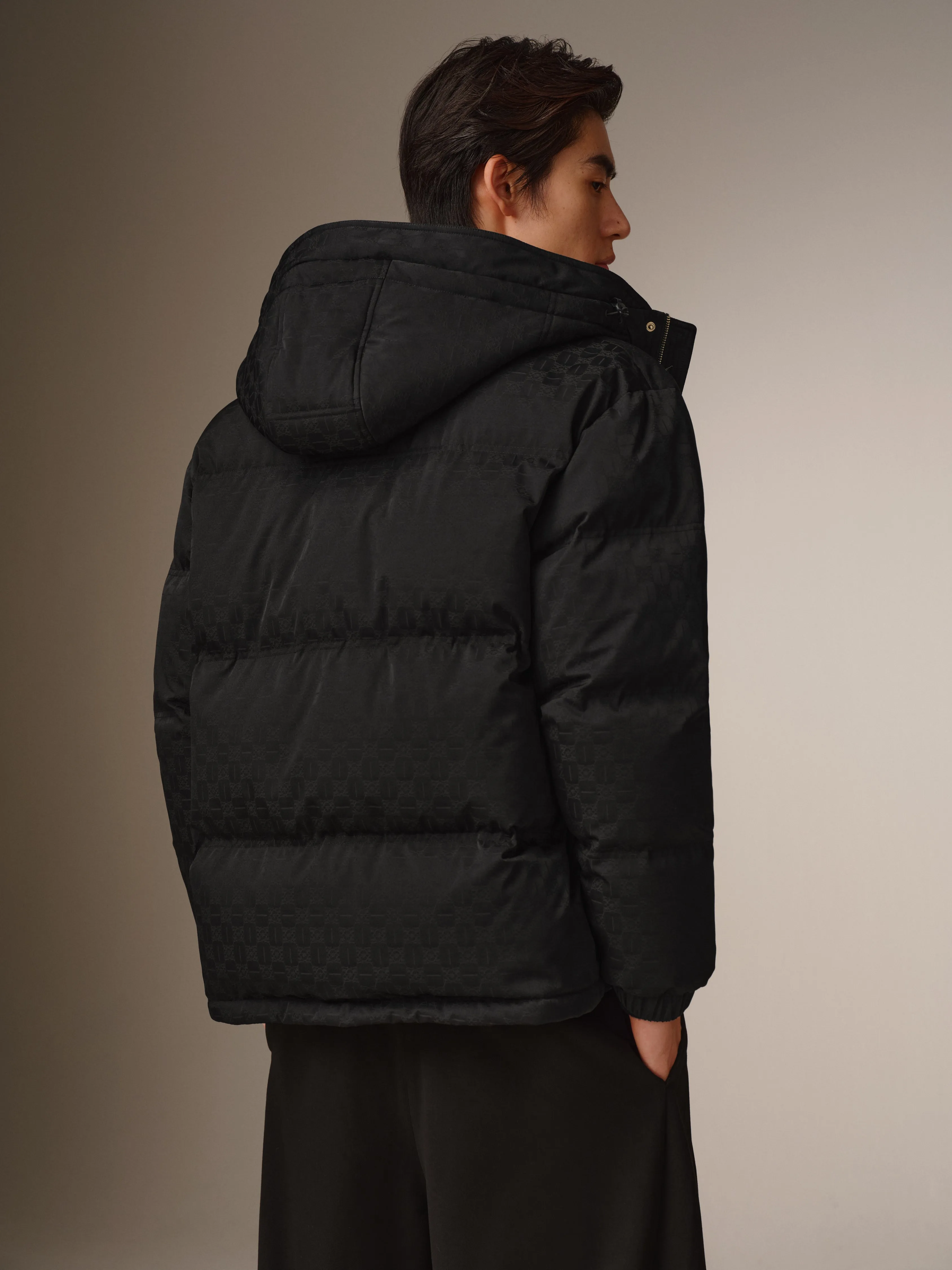 Men's Allover Tonal Jacquard Puffer Jacket sold by PEACEBIRD product image thumbnail 4