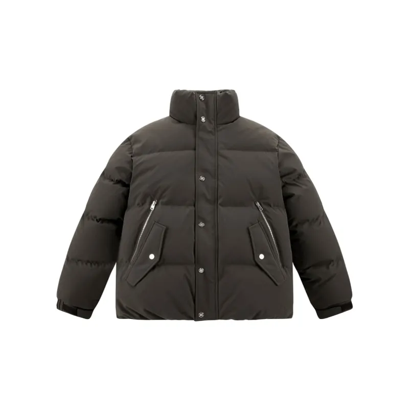 Men's Brown Short Puffer Jacket sold by PEACEBIRD