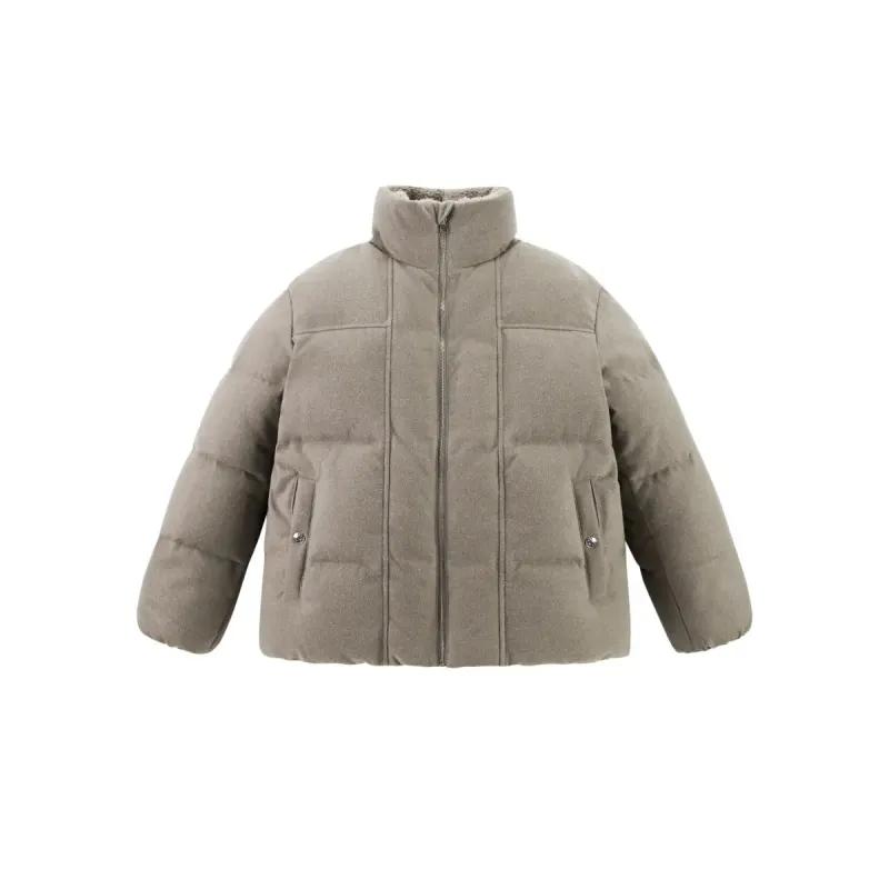 Men's Short Puffer Jacket with Faux Fur Collar sold by PEACEBIRD