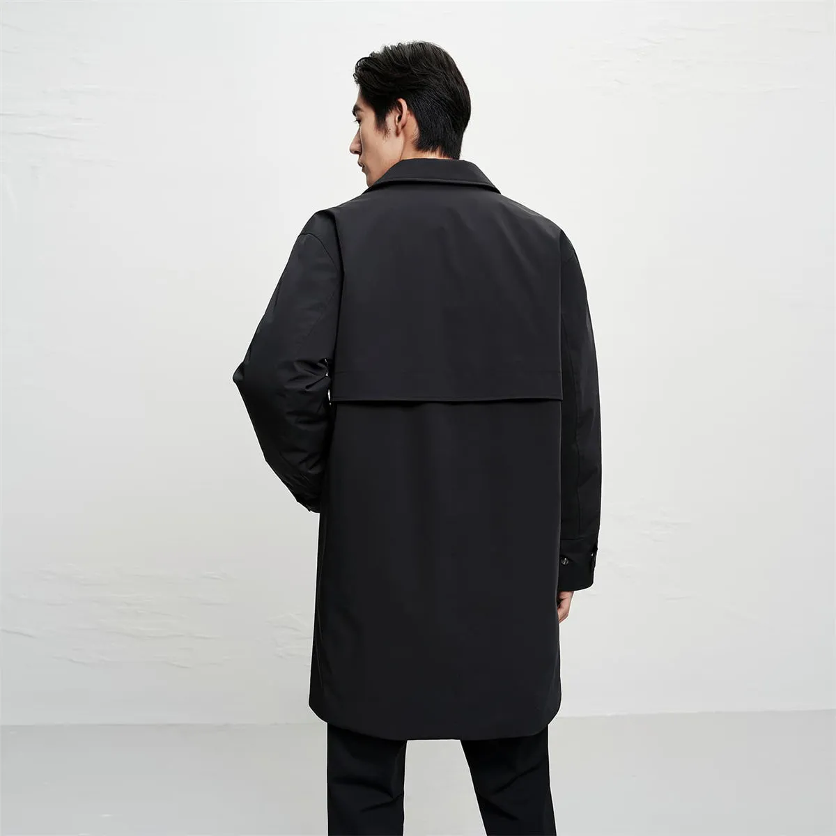 Men's Trench-Style Mid-Length Down Coat sold by PEACEBIRD product image thumbnail 5