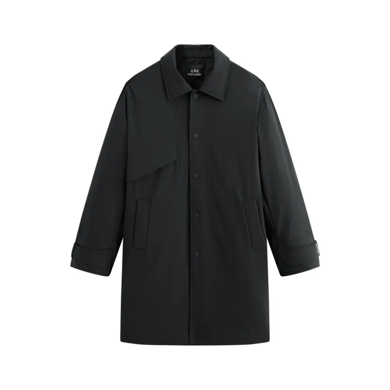 Men's Trench-Style Mid-Length Down Coat sold by PEACEBIRD