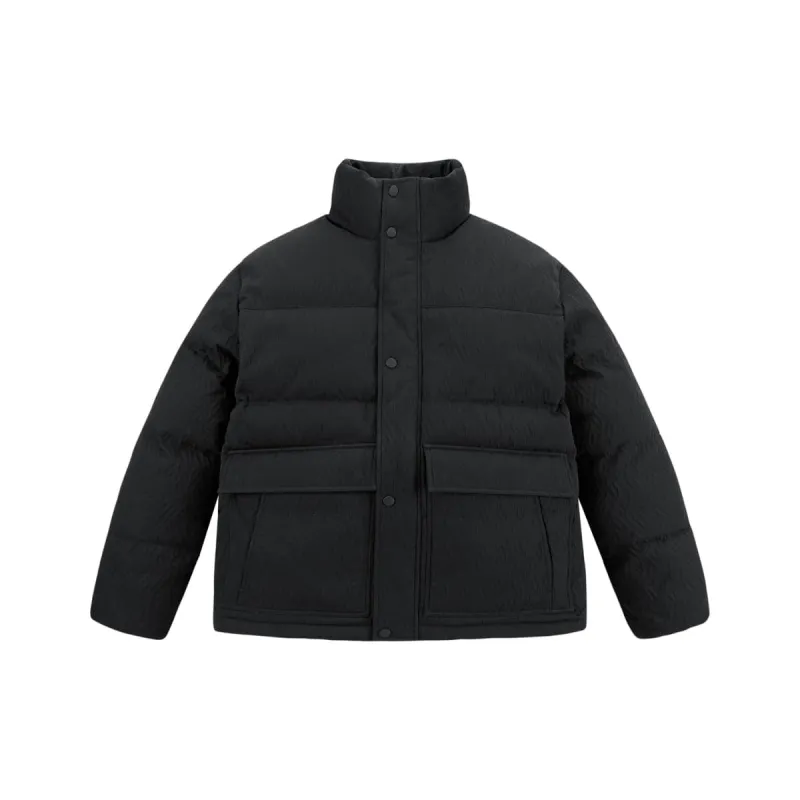 Men's Textured Jacquard Stand-Collar Down Jacket sold by PEACEBIRD
