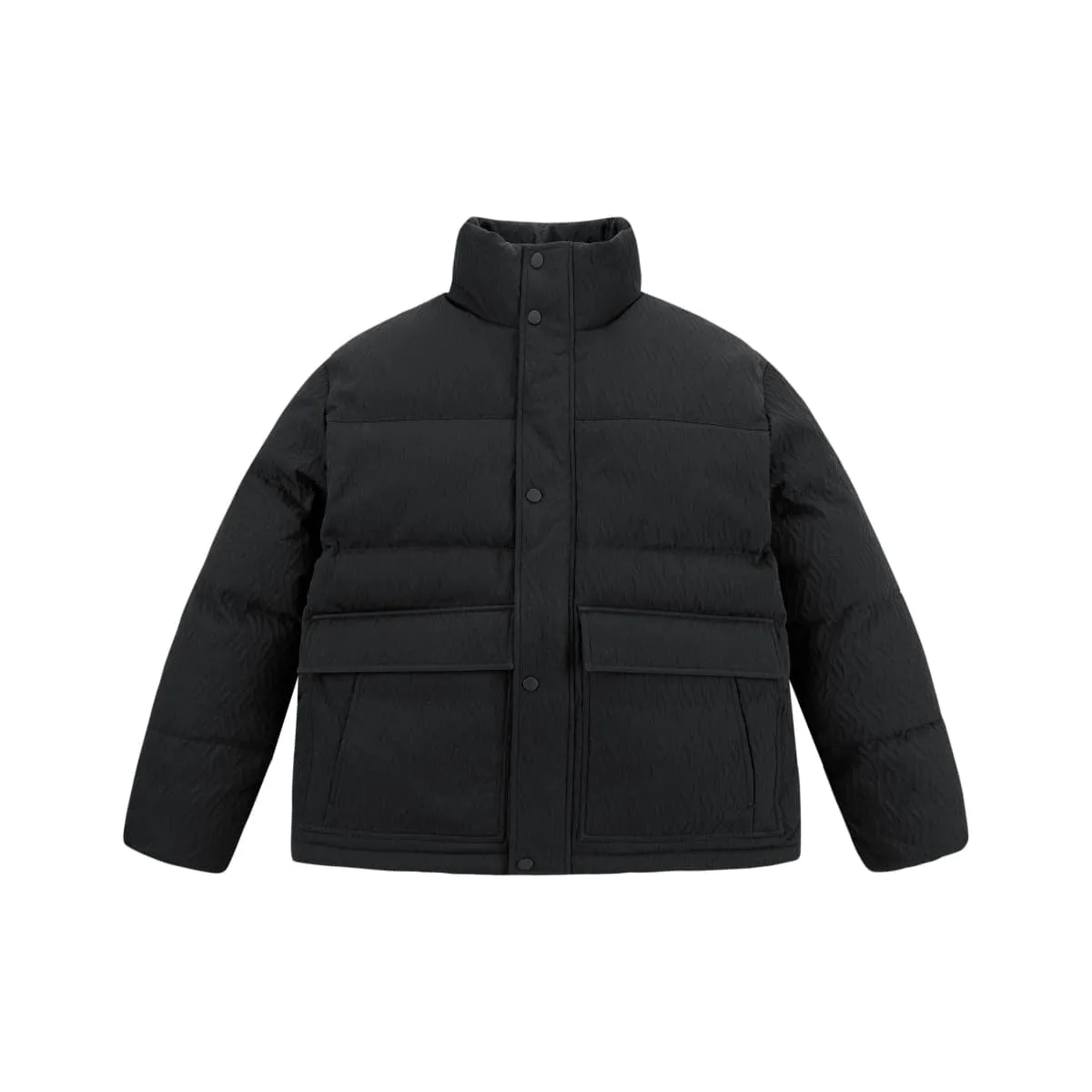 Men's Textured Jacquard Stand-Collar Down Jacket sold by PEACEBIRD
