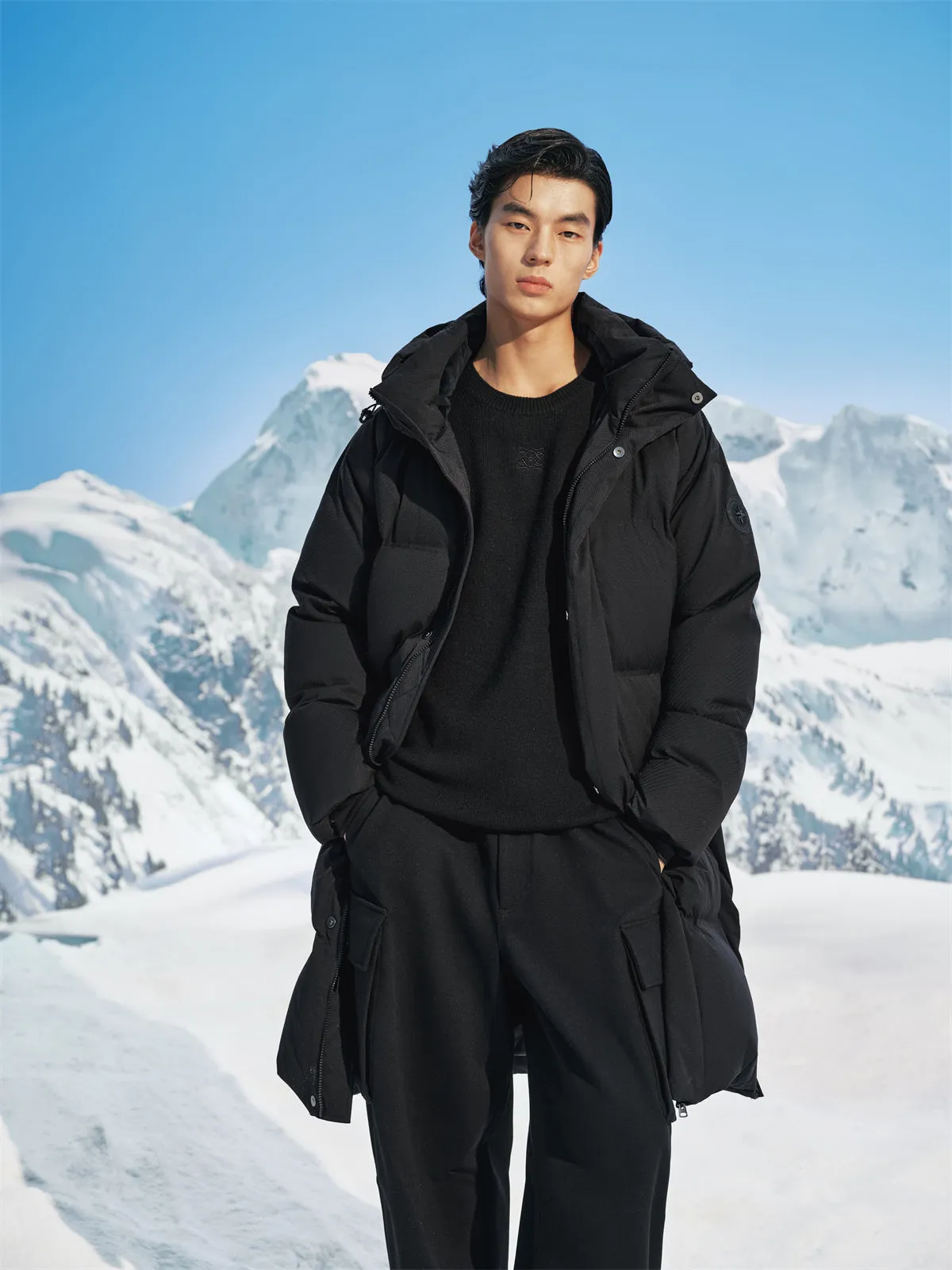 Men's Long Outdoor Thermal Down Coat sold by PEACEBIRD product image thumbnail 2