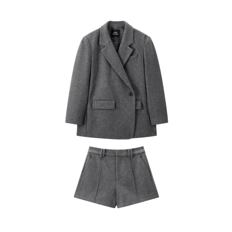 Women's Oversized Wool-Blend Suit Set sold by PEACEBIRD