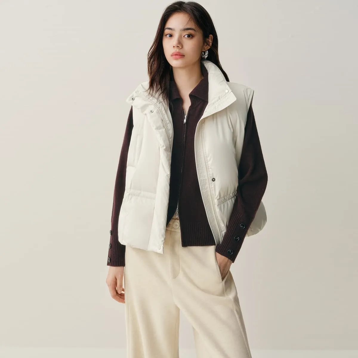 Women's Oversized Straight Down Vest sold by PEACEBIRD product image thumbnail 5