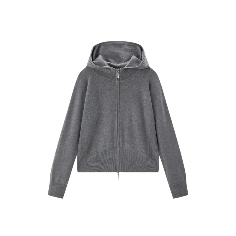 Women's Hooded Double-Zip Knit Cardigan sold by PEACEBIRD