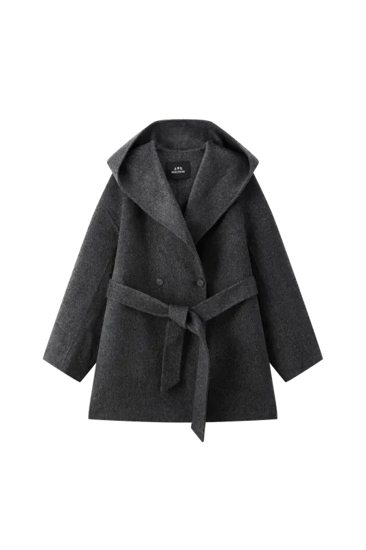 Women's Double-Face Wool Robe Cape Coat sold by PEACEBIRD