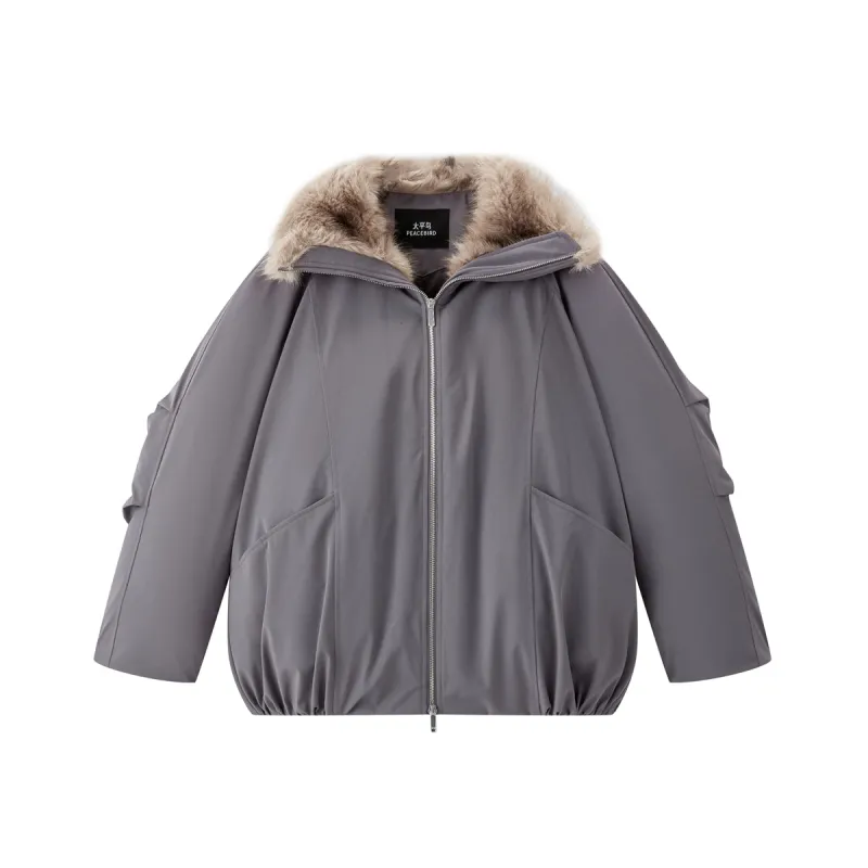 Women's Thermal Down Parka with Fur Collar sold by PEACEBIRD