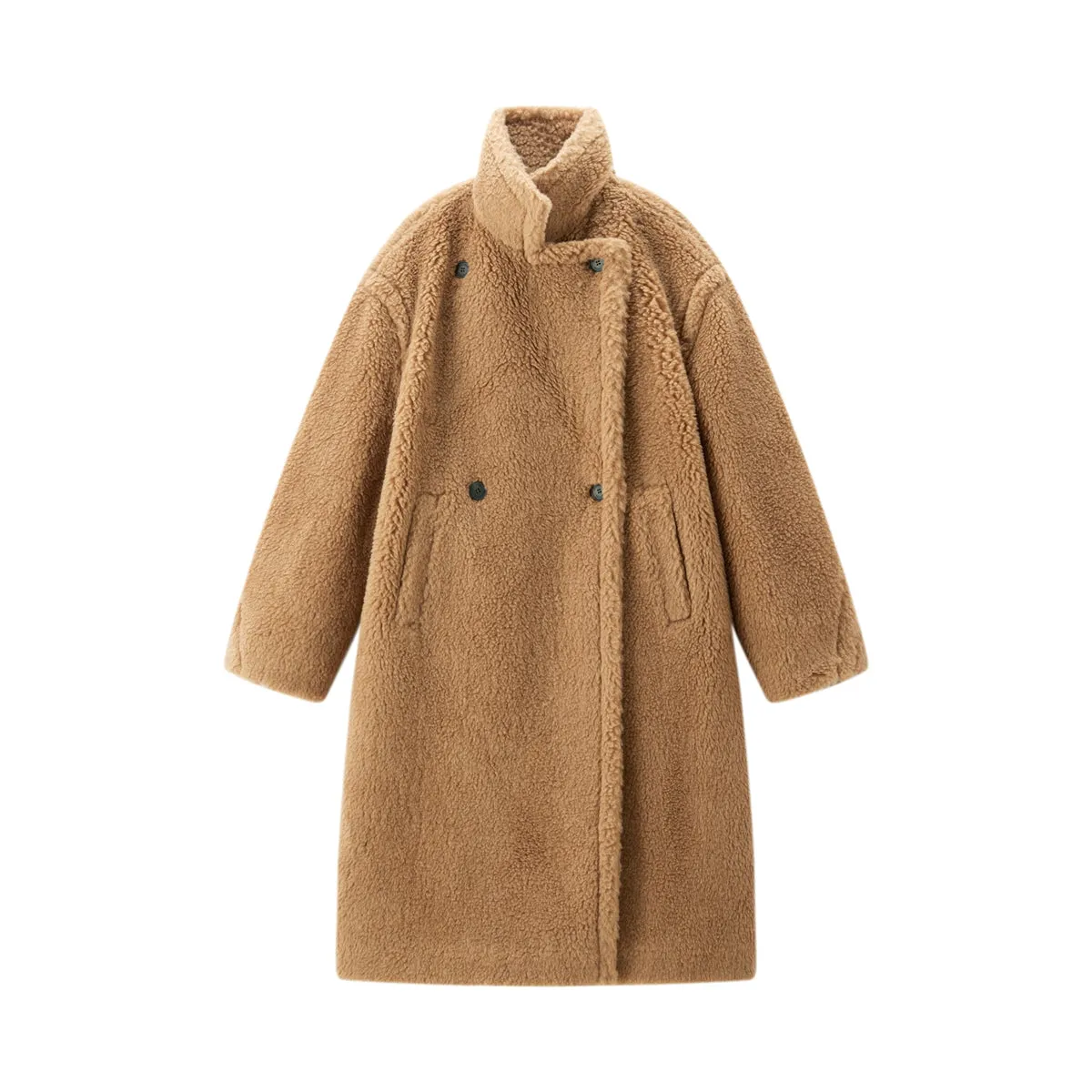 Women's Oversized Alpaca Textured Coat sold by PEACEBIRD product image thumbnail 3