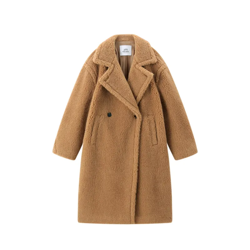 Women's Oversized Alpaca Textured Coat sold by PEACEBIRD