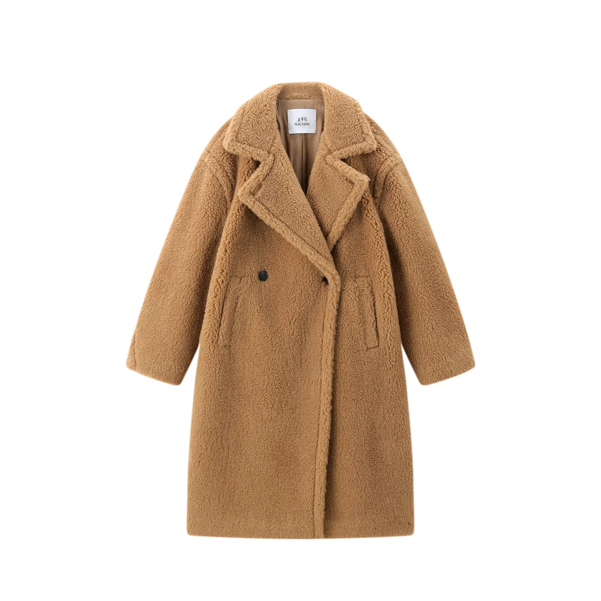 Women's Oversized Alpaca Textured Coat sold by PEACEBIRD