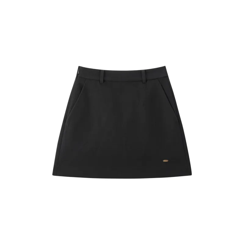 Women's Black Brushed A-Line Mini Skirt sold by PEACEBIRD
