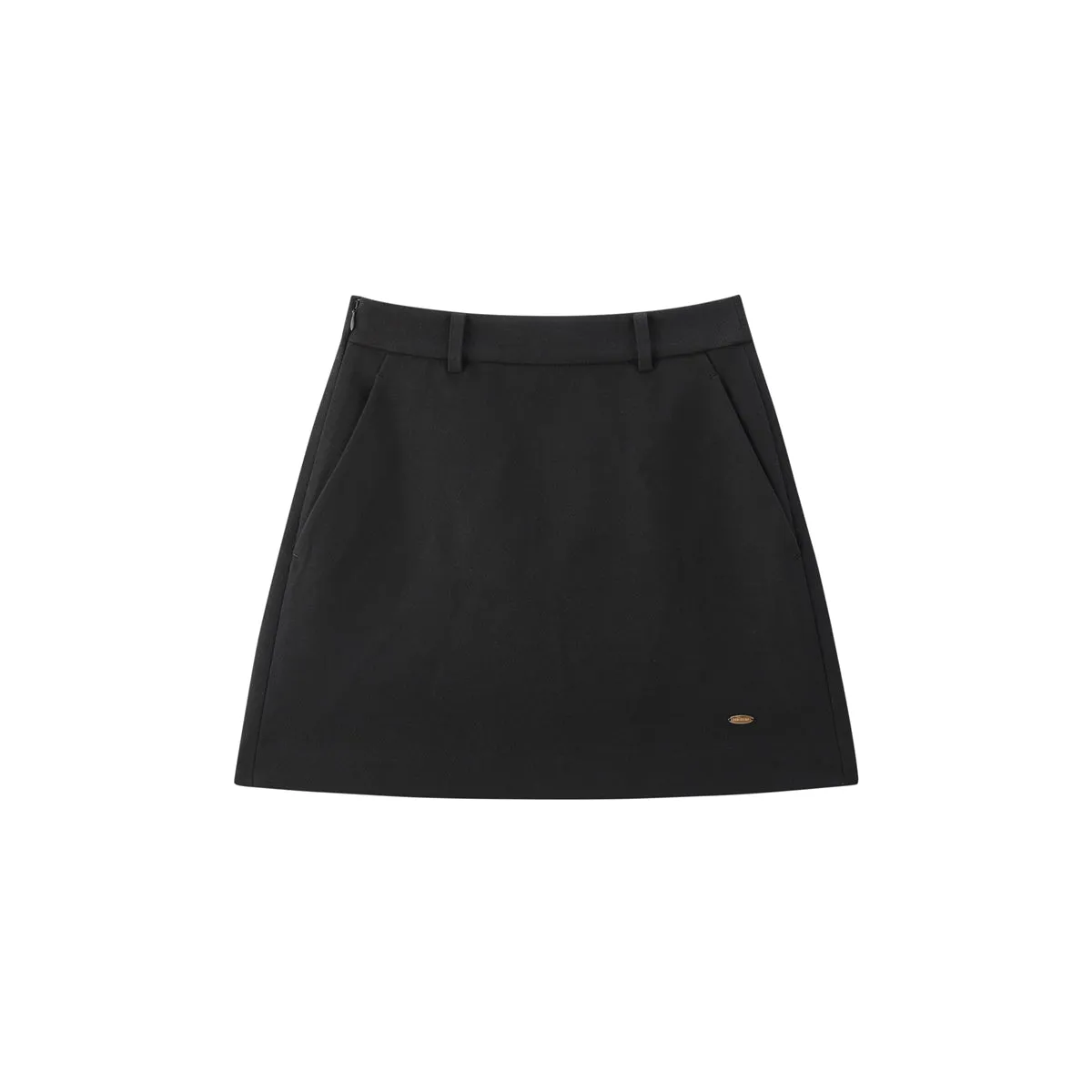 Women's Black Brushed A-Line Mini Skirt sold by PEACEBIRD