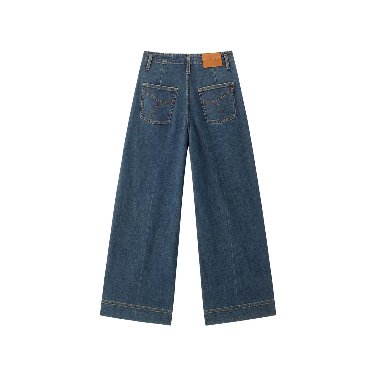 Women's Vintage Brushed Wide-Leg Jeans sold by PEACEBIRD product image thumbnail 3