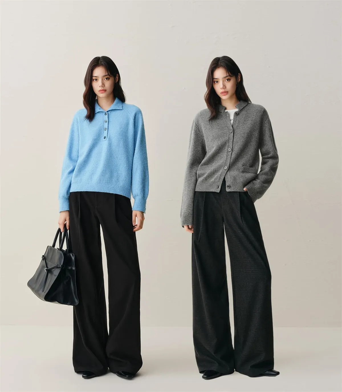 Women's High-Waist Wide-Leg Suit Pants sold by PEACEBIRD product image thumbnail 2