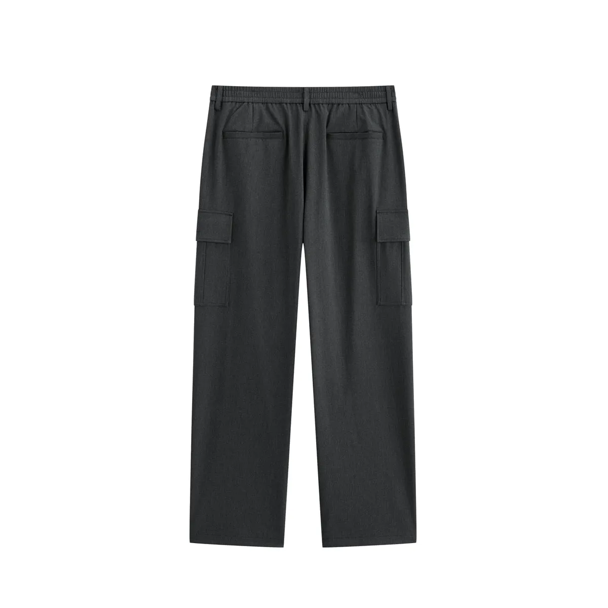 Men's Dark Gray Straight-Leg Cargo Pants sold by PEACEBIRD product image thumbnail 3