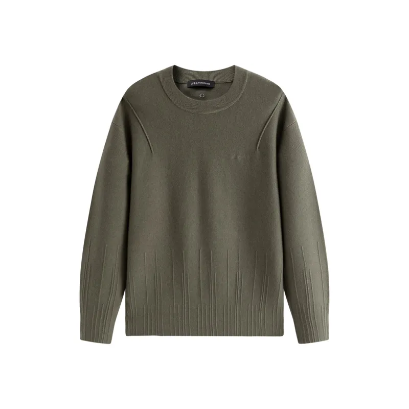 Men's Textured Solid Pullover Sweater sold by PEACEBIRD