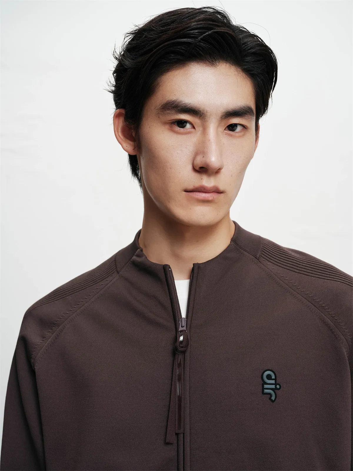 Men's Raglan-Sleeve Jacquard Zip-Up Knit Cardigan sold by PEACEBIRD product image thumbnail 4