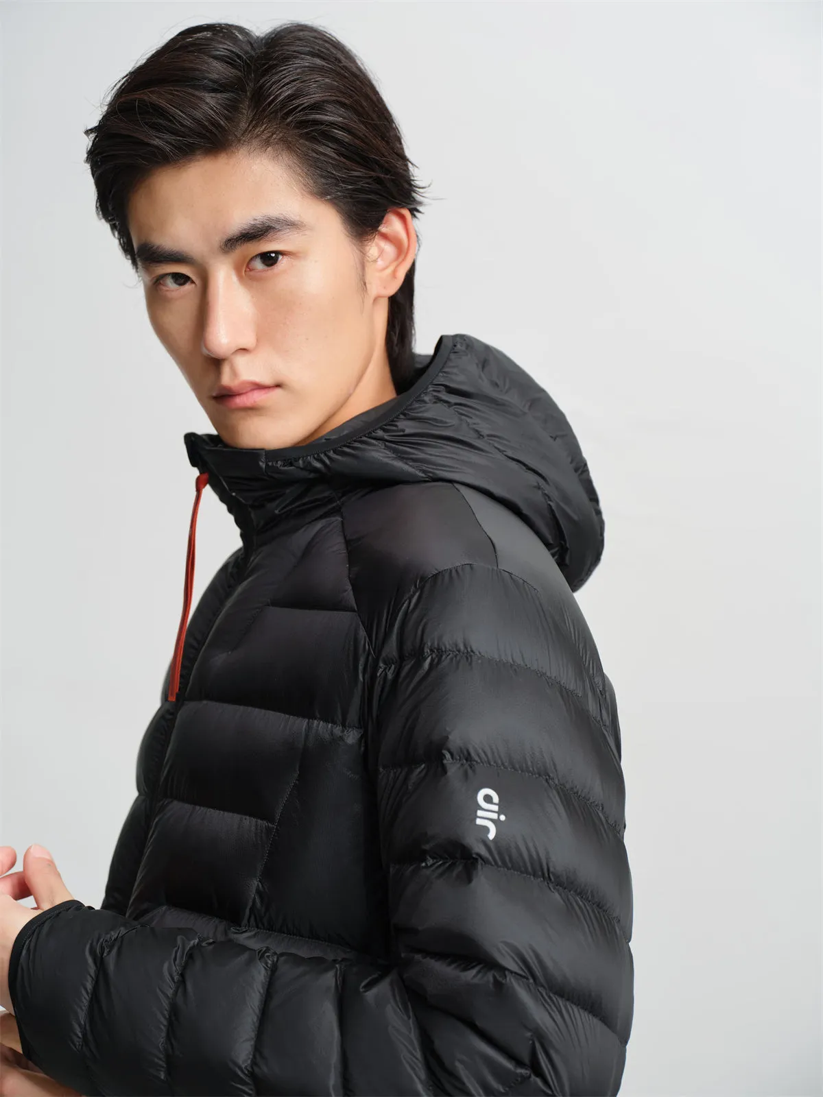 Men's Hooded Goose Down Jacket with Contrast Details sold by PEACEBIRD product image thumbnail 4