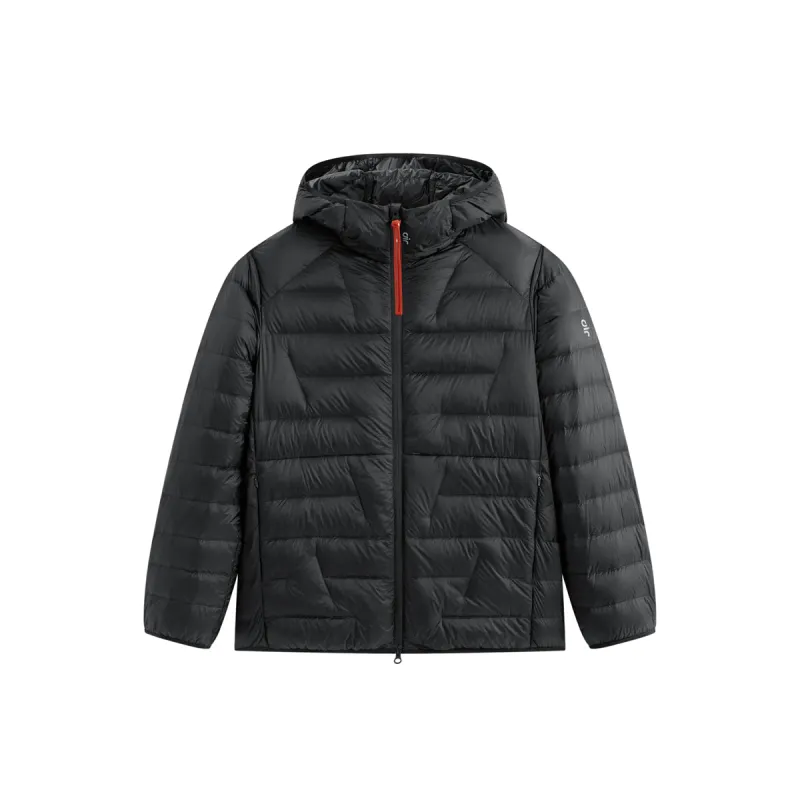 Men's Hooded Goose Down Jacket with Contrast Details sold by PEACEBIRD