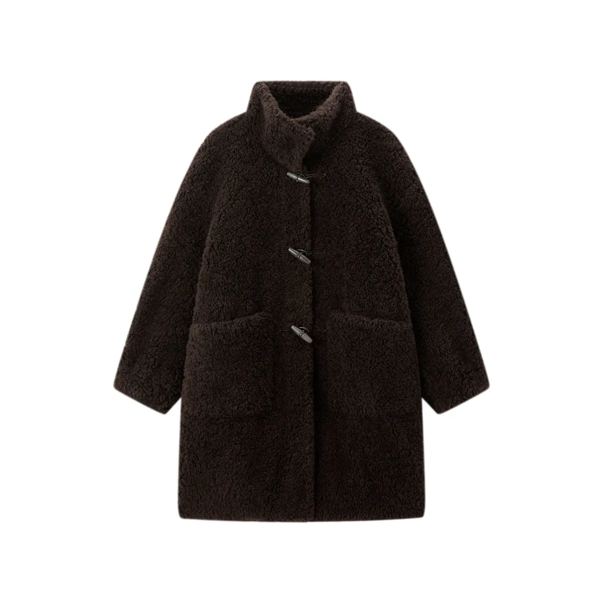 Women's Curly Wool Stand-Collar Coat sold by PEACEBIRD