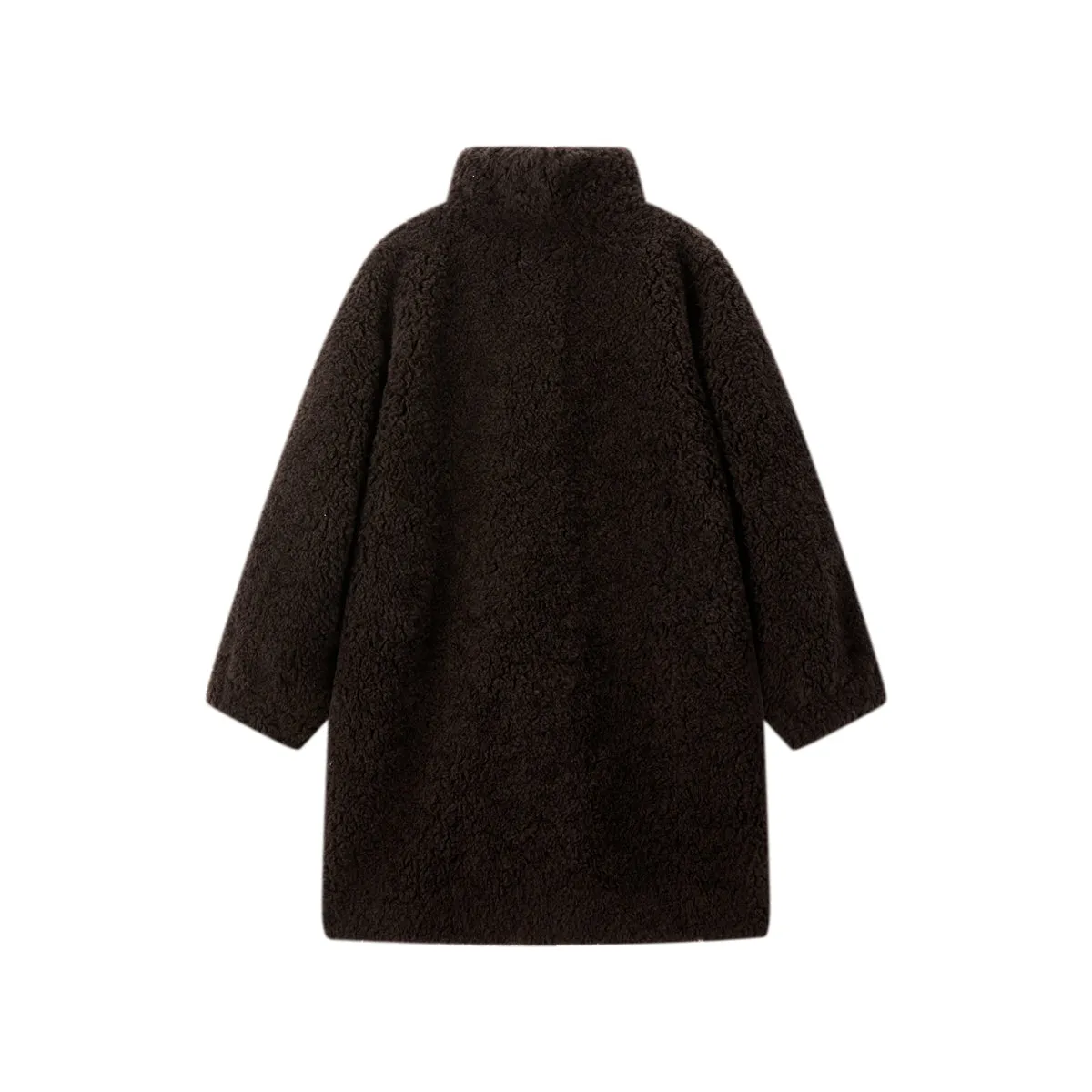 Women's Curly Wool Stand-Collar Coat sold by PEACEBIRD product image thumbnail 4