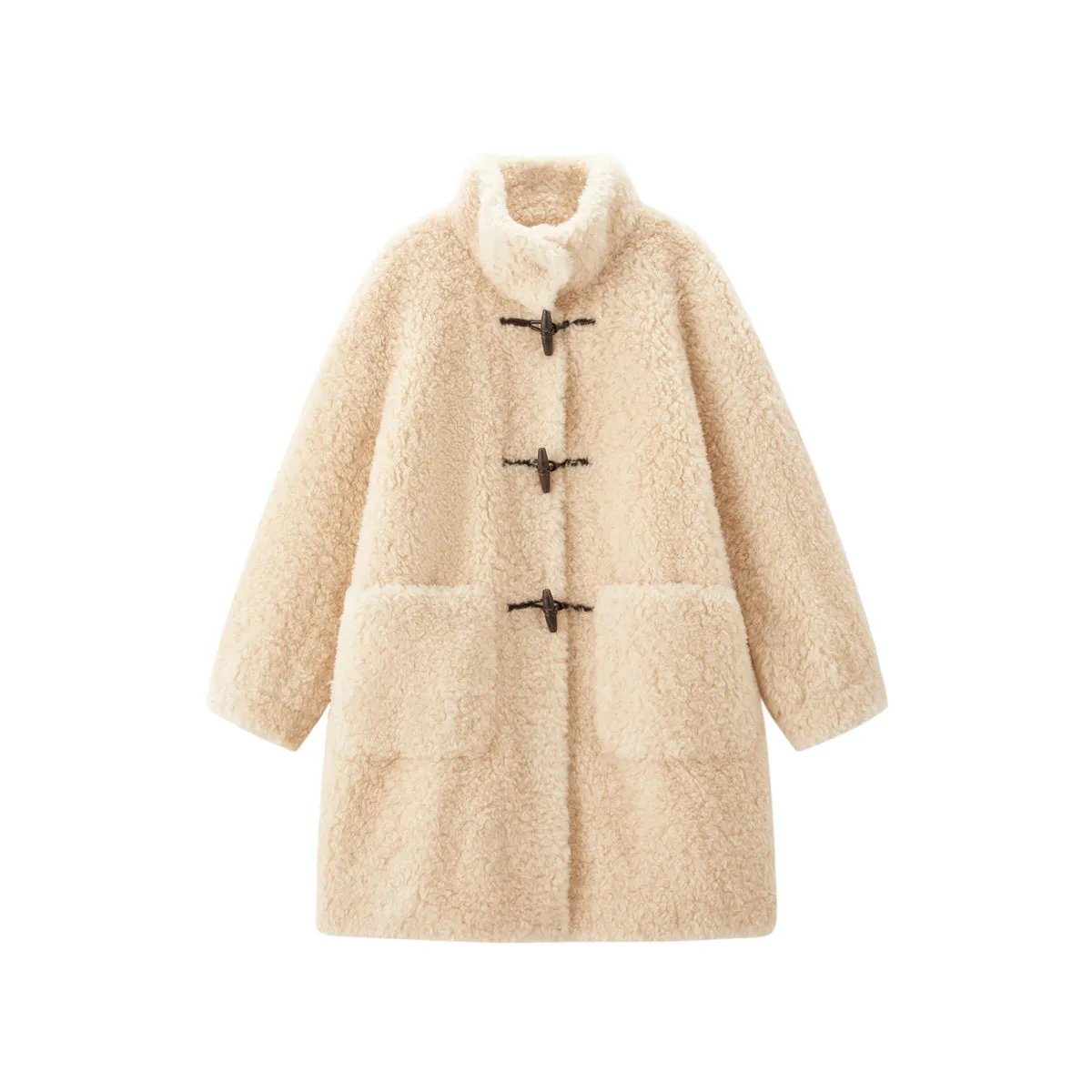 Women's Curly Wool Stand-Collar Coat sold by PEACEBIRD product image thumbnail 2