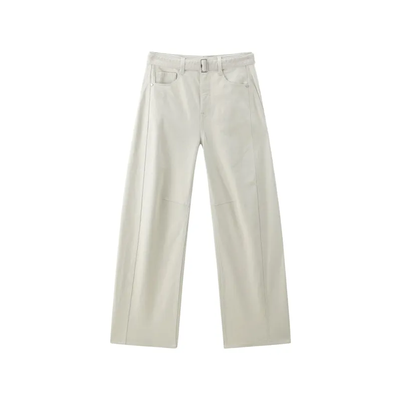 Women's Fleece-Lined Oversized Curved-Leg Jeans sold by PEACEBIRD