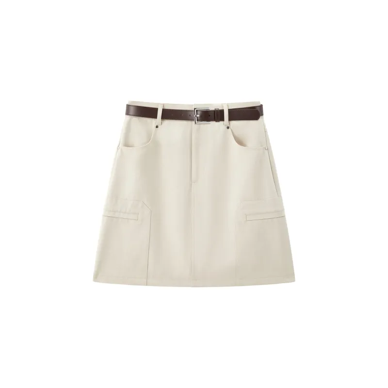 Women's Lyocell Denim-Look A-Line Mini Skirt sold by PEACEBIRD